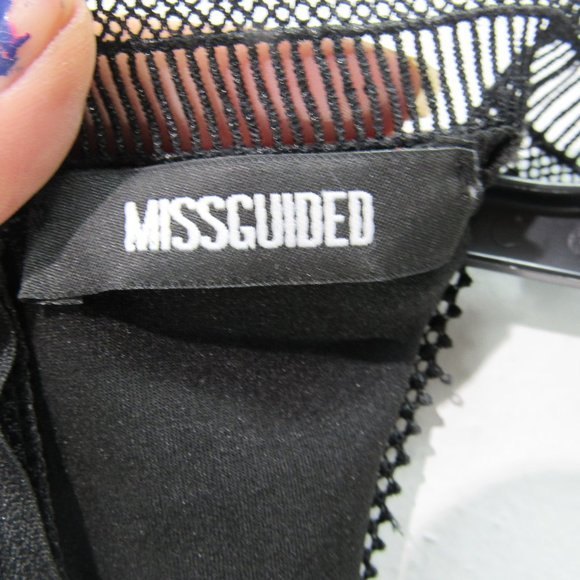 Missguided Little black dress w/ collar Size 1 halter dress holiday party - Picture 7 of 8